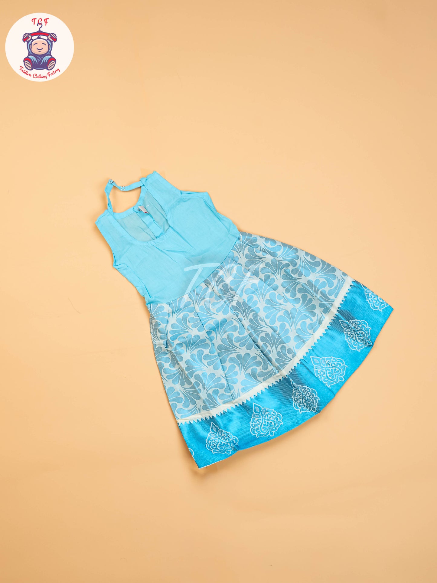 Sky Blue - Girls Readymade Pavadai Sattai