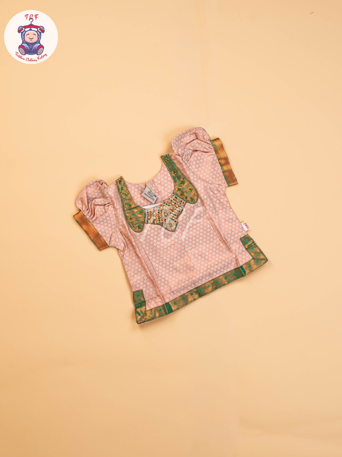 Copper & Green - Girls Readymade Pavadai Sattai