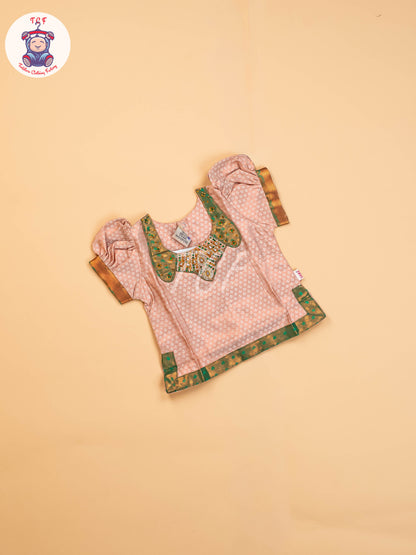 Copper & Green - Girls Readymade Pavadai Sattai