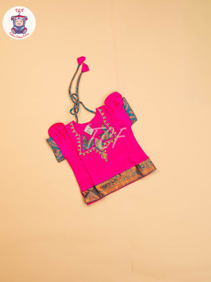 Rani Rose & Green - Girls Readymade Pavadai Sattai