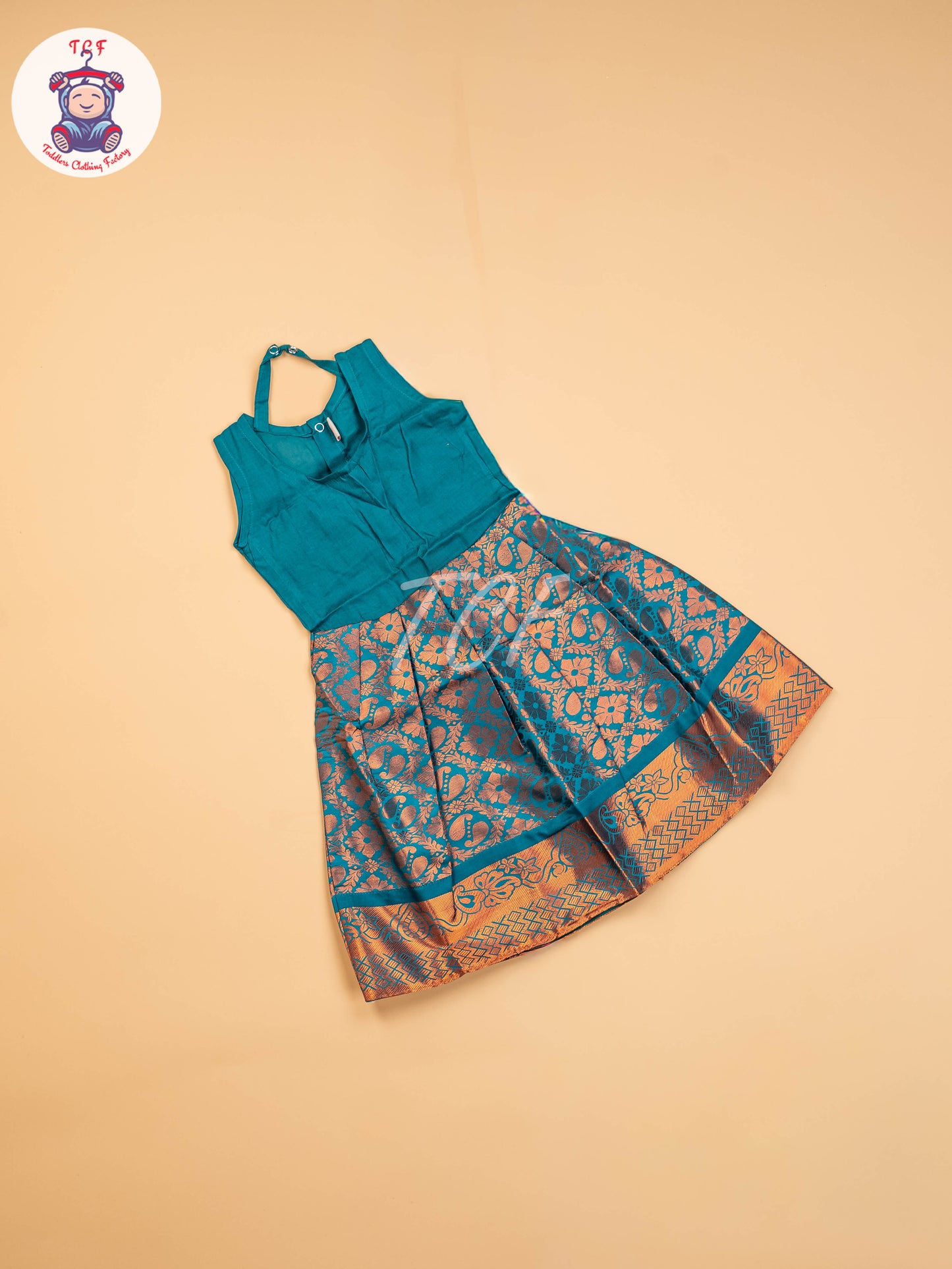Rani Rose & Green - Girls Readymade Pavadai Sattai