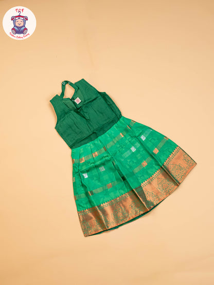 Magenta & Green - Girls Readymade Pavadai Sattai