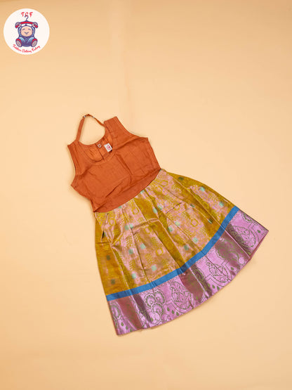 Lavender & Mustard - Girls Readymade Pavadai Sattai