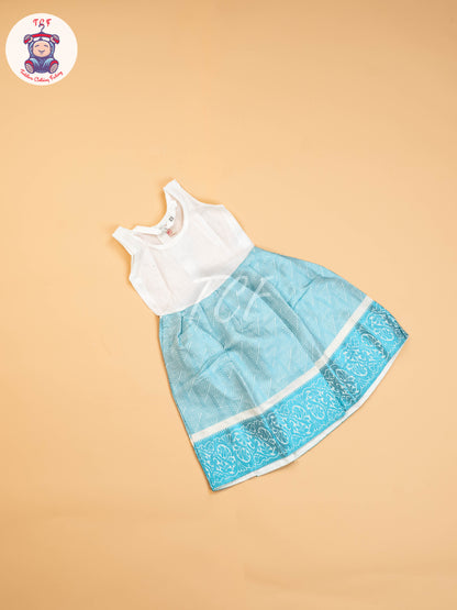 Sky Blue - Girls Readymade Pavadai Sattai