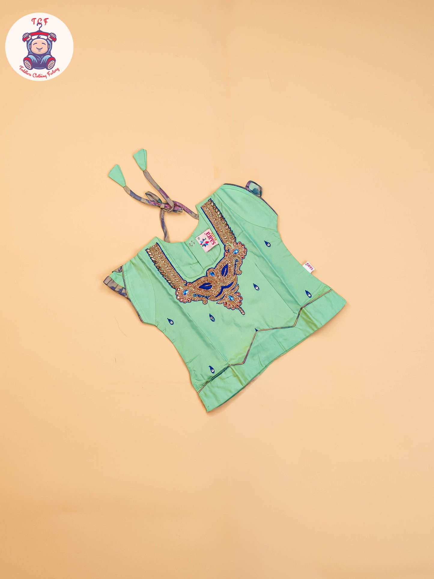 Lite Green & Violet - Girls Readymade Pavadai Sattai