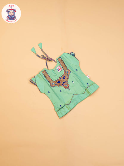 Lite Green & Violet - Girls Readymade Pavadai Sattai