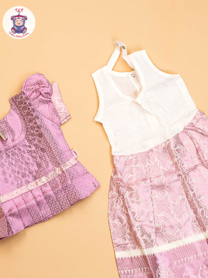Baby Pink - Girls Readymade Pavadai Sattai