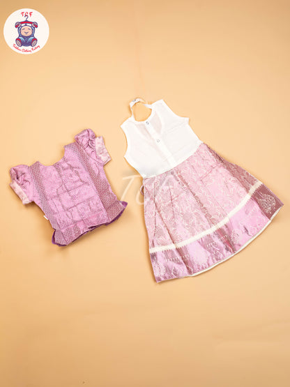 Baby Pink - Girls Readymade Pavadai Sattai