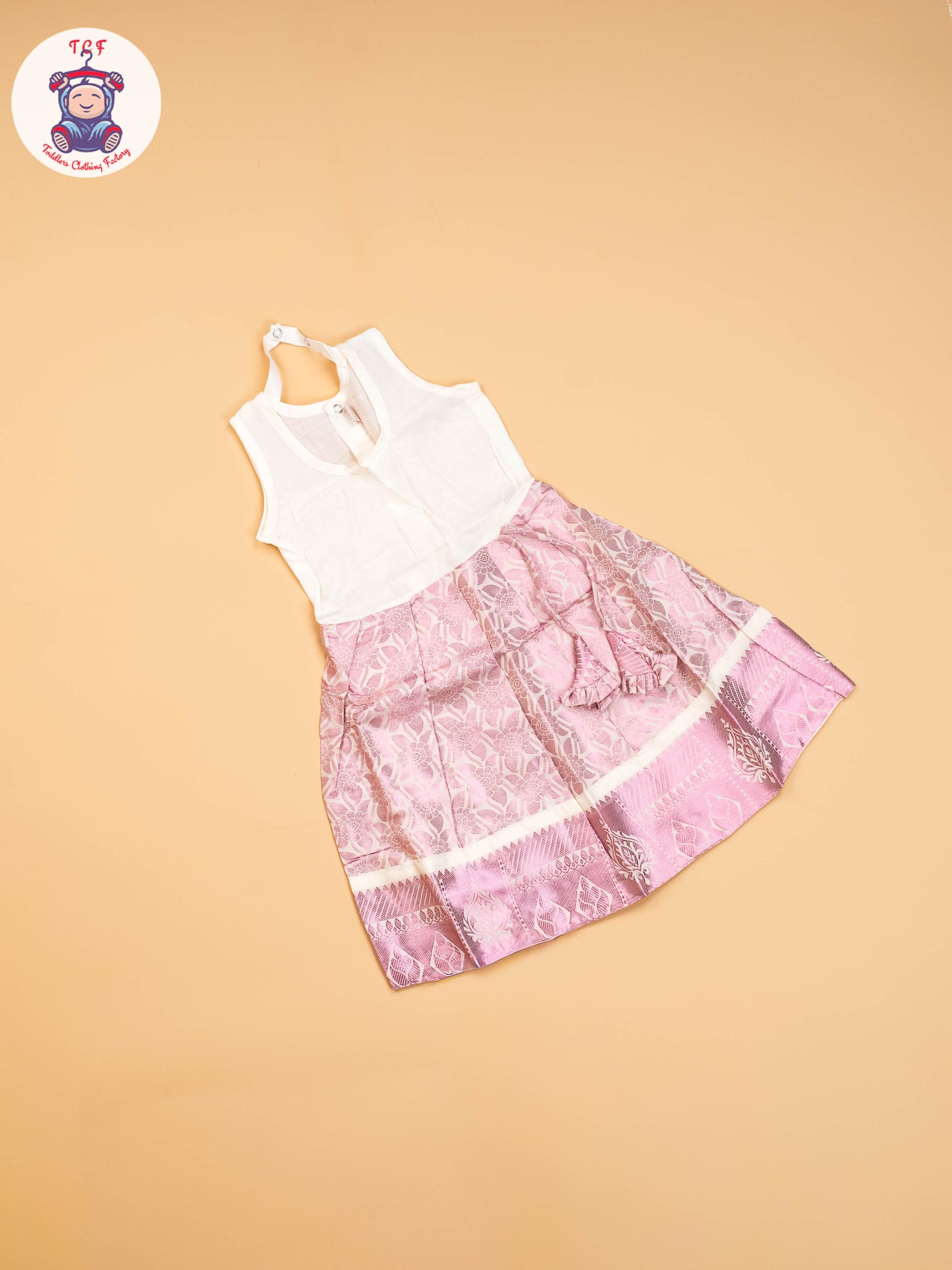 Baby Pink - Girls Readymade Pavadai Sattai