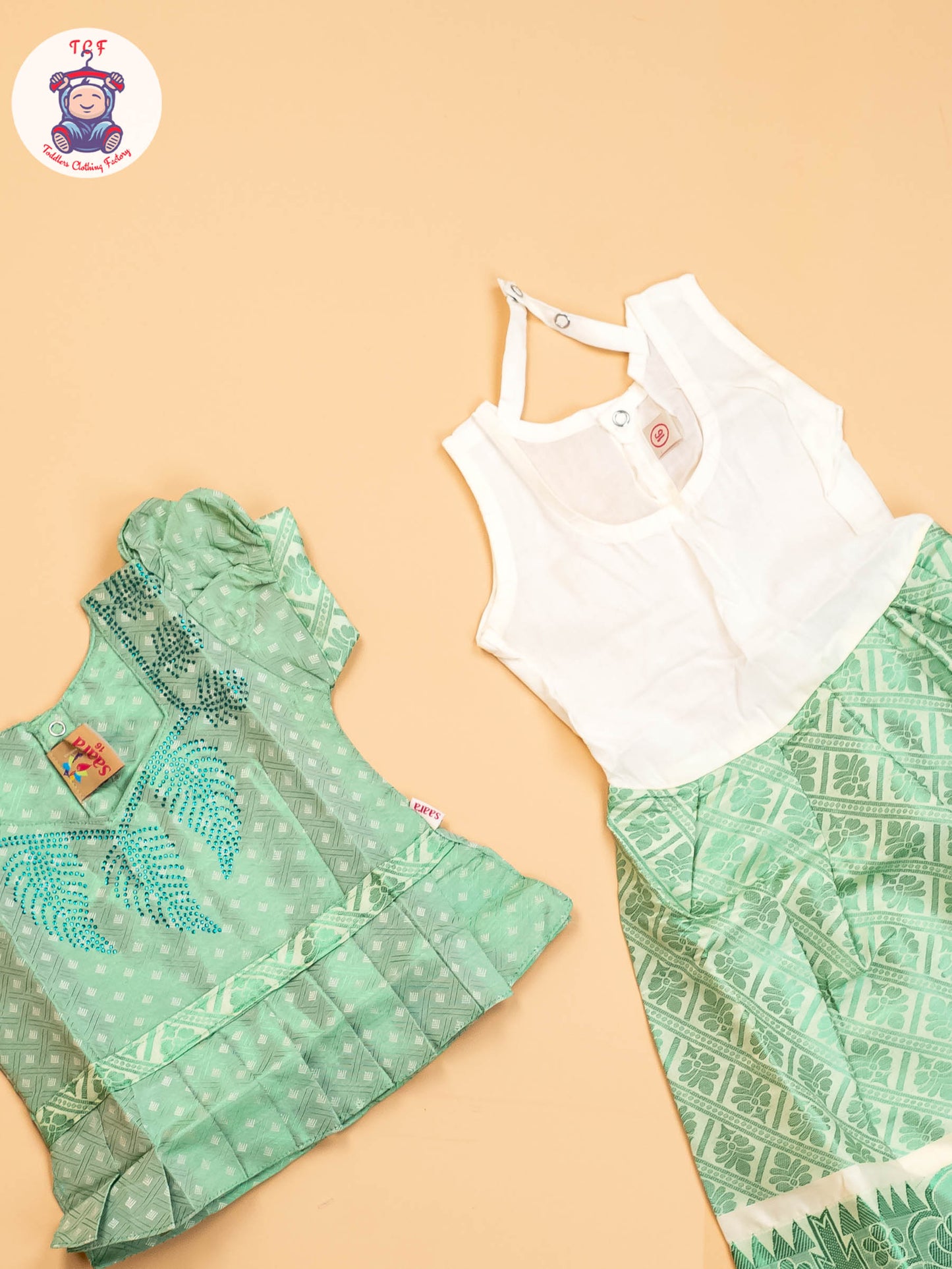 Pista Green - Girls Readymade Pavadai Sattai