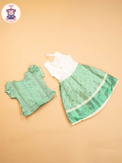 Pista Green - Girls Readymade Pavadai Sattai