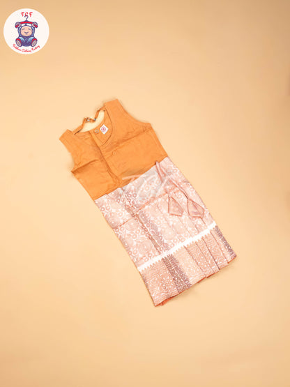 Peach -  Girls Readymade Pavadai Sattai