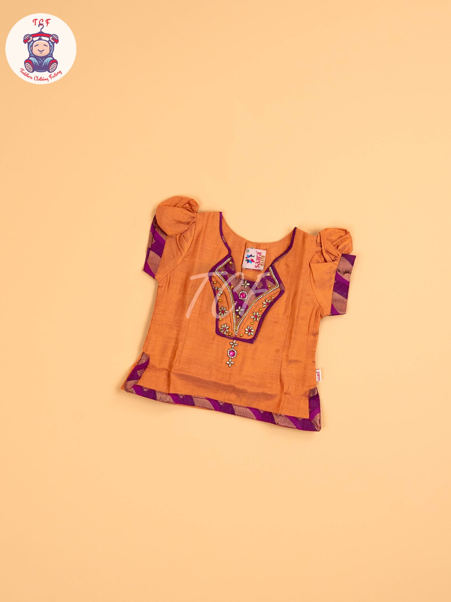 Copper & Purple - Girls Readymade Pavadai Sattai