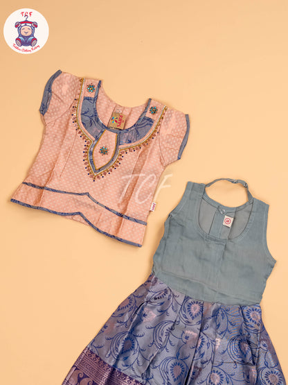 Copper & Purple - Girls Readymade Pavadai Sattai