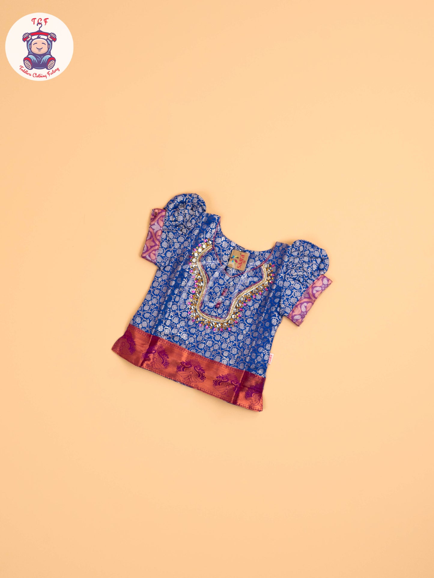 Blue & Purple - Girls Readymade Pavadai Sattai