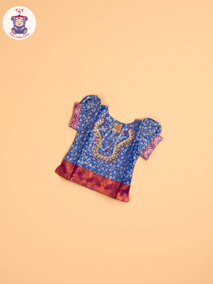 Blue & Purple - Girls Readymade Pavadai Sattai