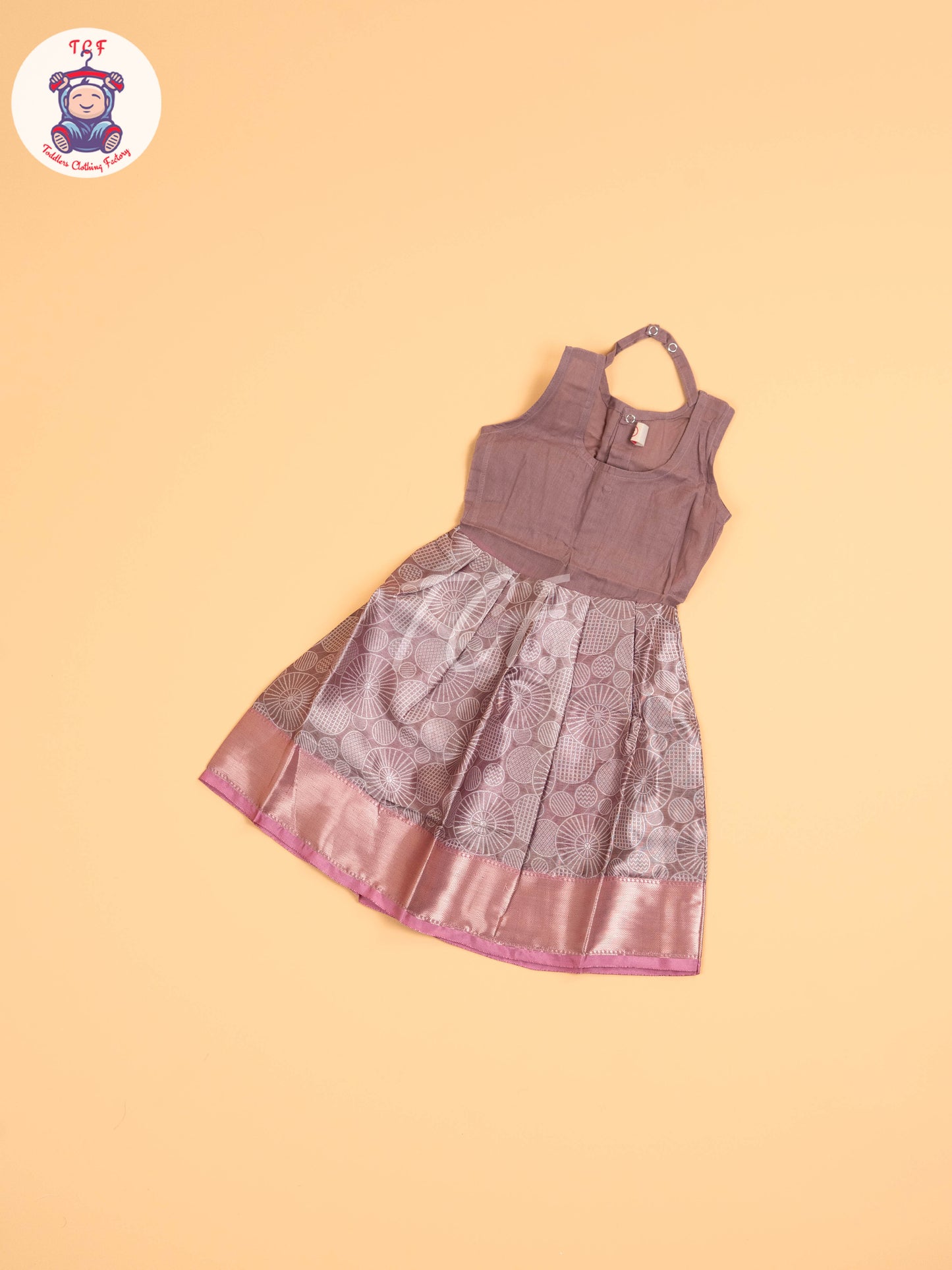 Pastel Green & Onion Pink - Girls Readymade Pavadai Sattai