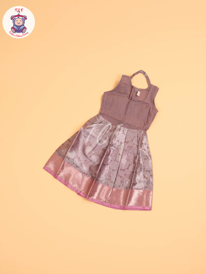 Pastel Green & Onion Pink - Girls Readymade Pavadai Sattai