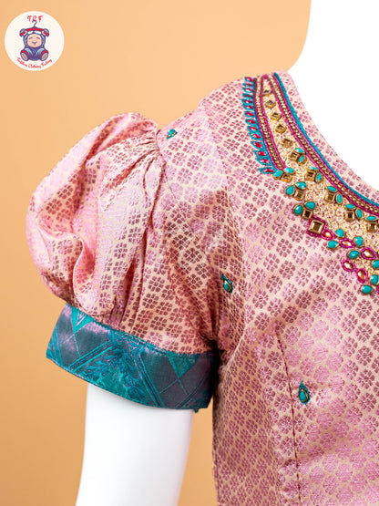 Lite Lavender & Green - Girls Readymade Pavadai Sattai