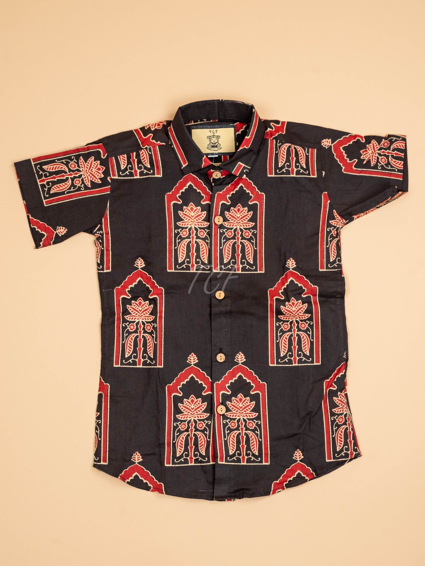 Black - Boys Readymade Cotton Printed Shirts