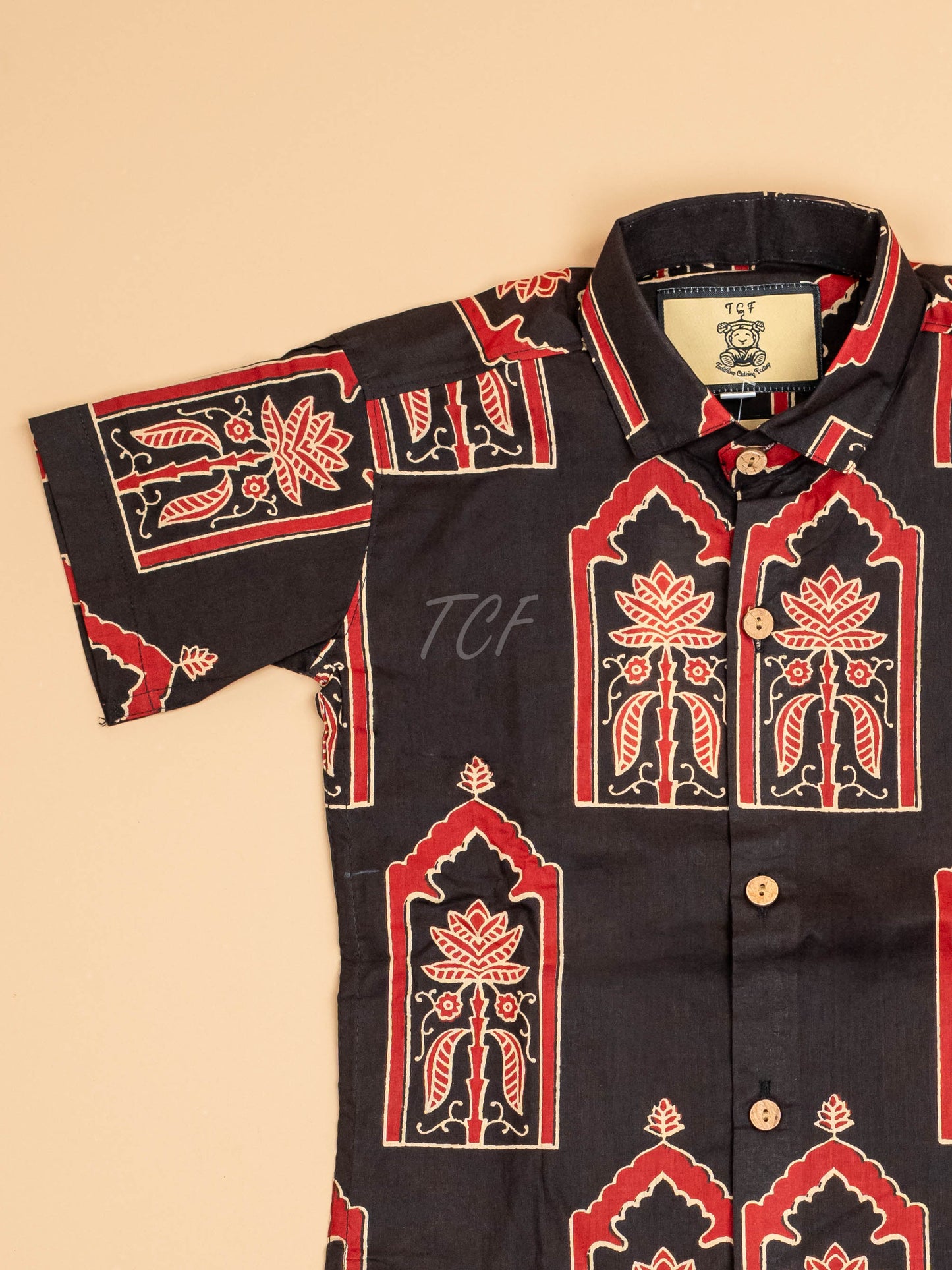Black - Boys Readymade Cotton Printed Shirts