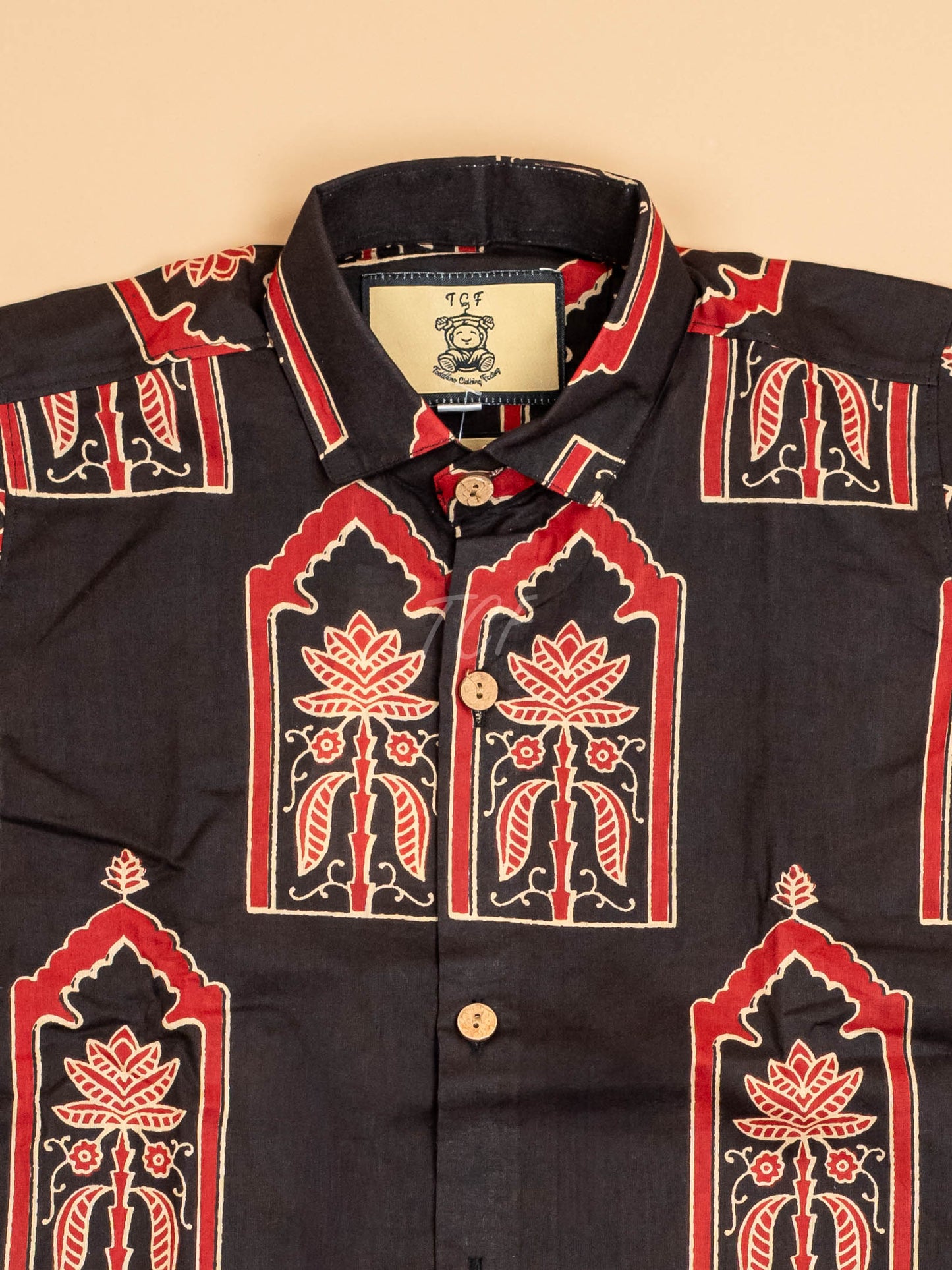 Black - Boys Readymade Cotton Printed Shirts