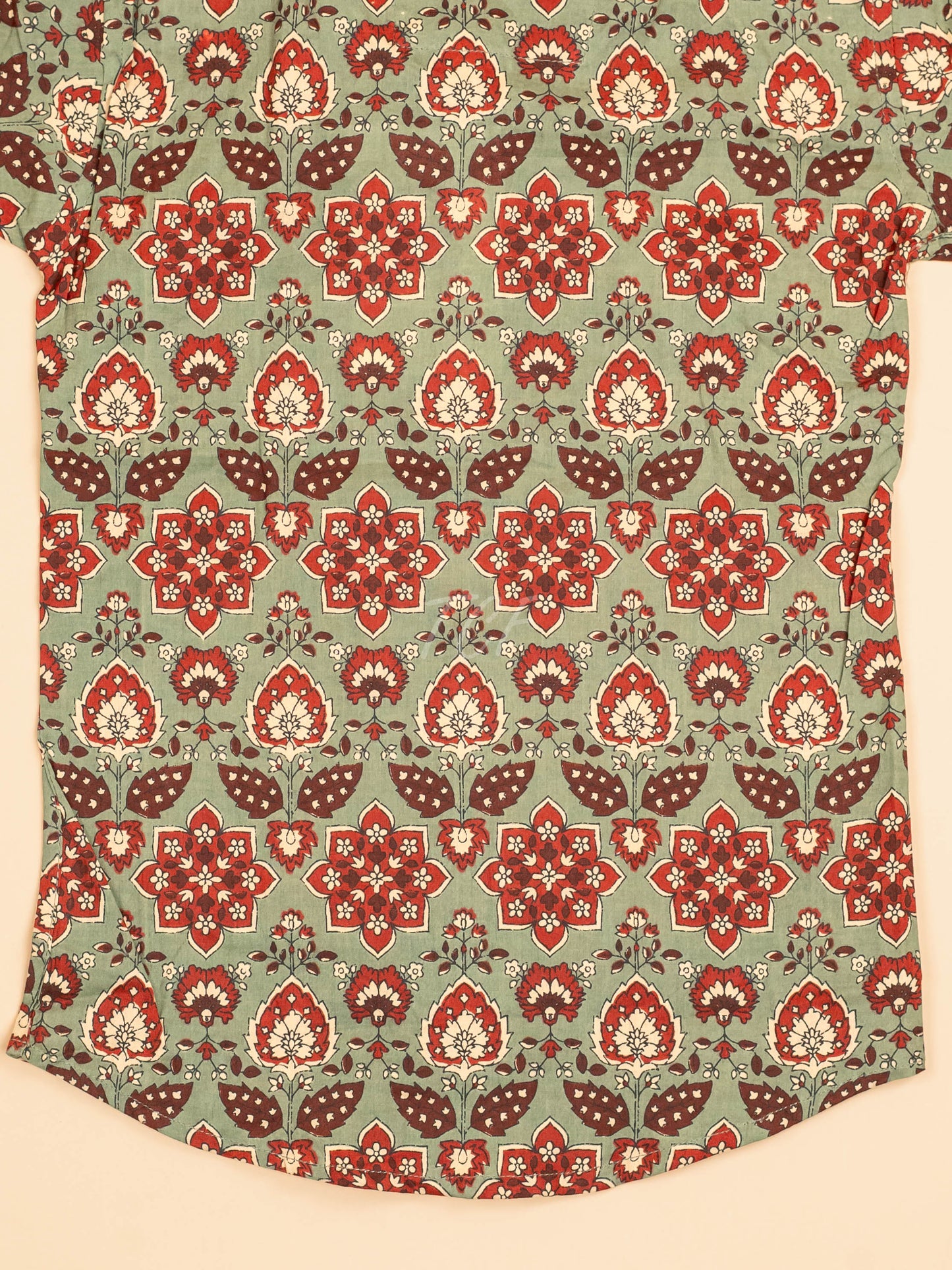 Light Green & Maroon - Boys Readymade Cotton Printed Shirts