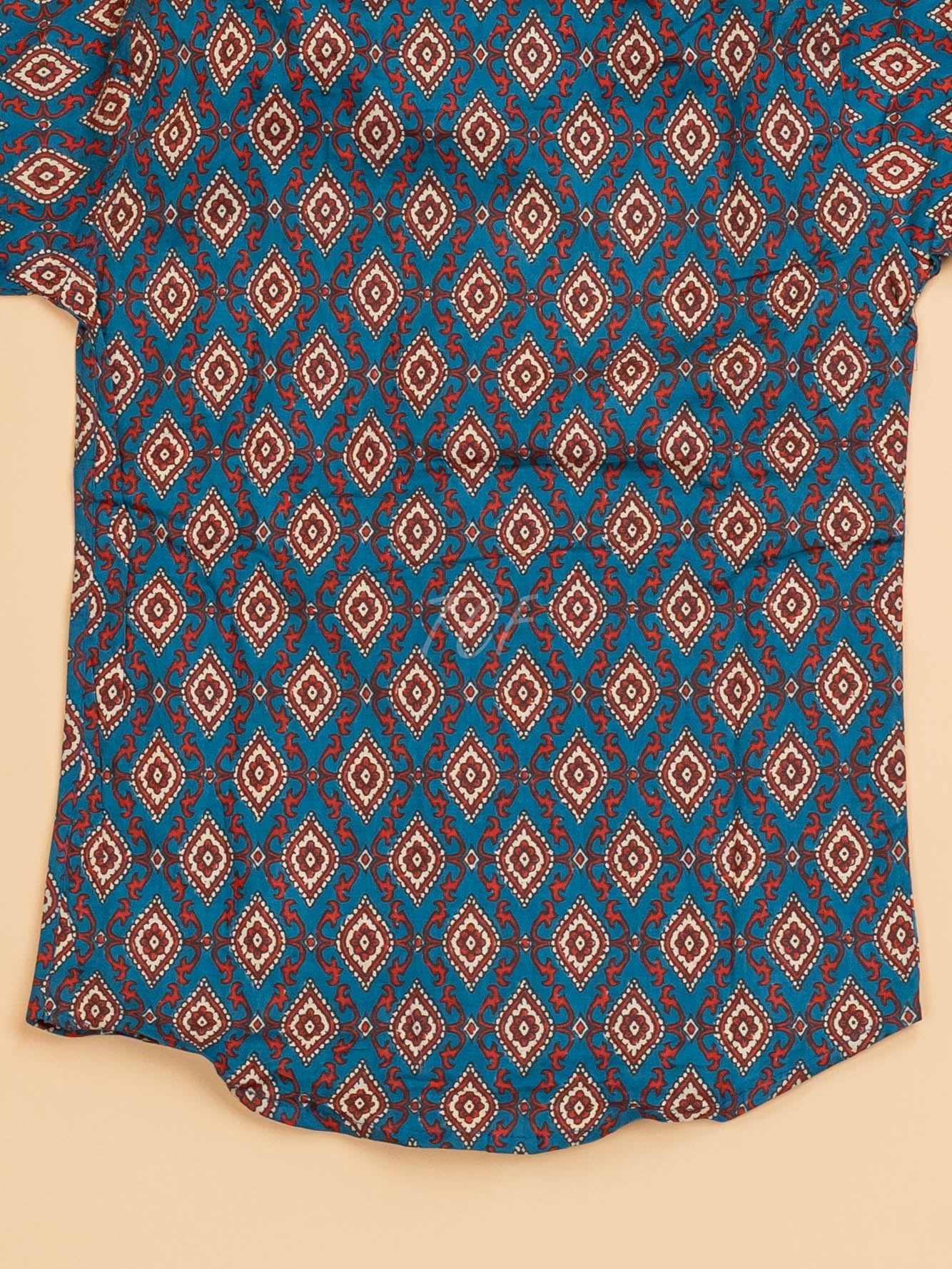 Sky Blue & Maroon - Boys Readymade Cotton Printed Shirts