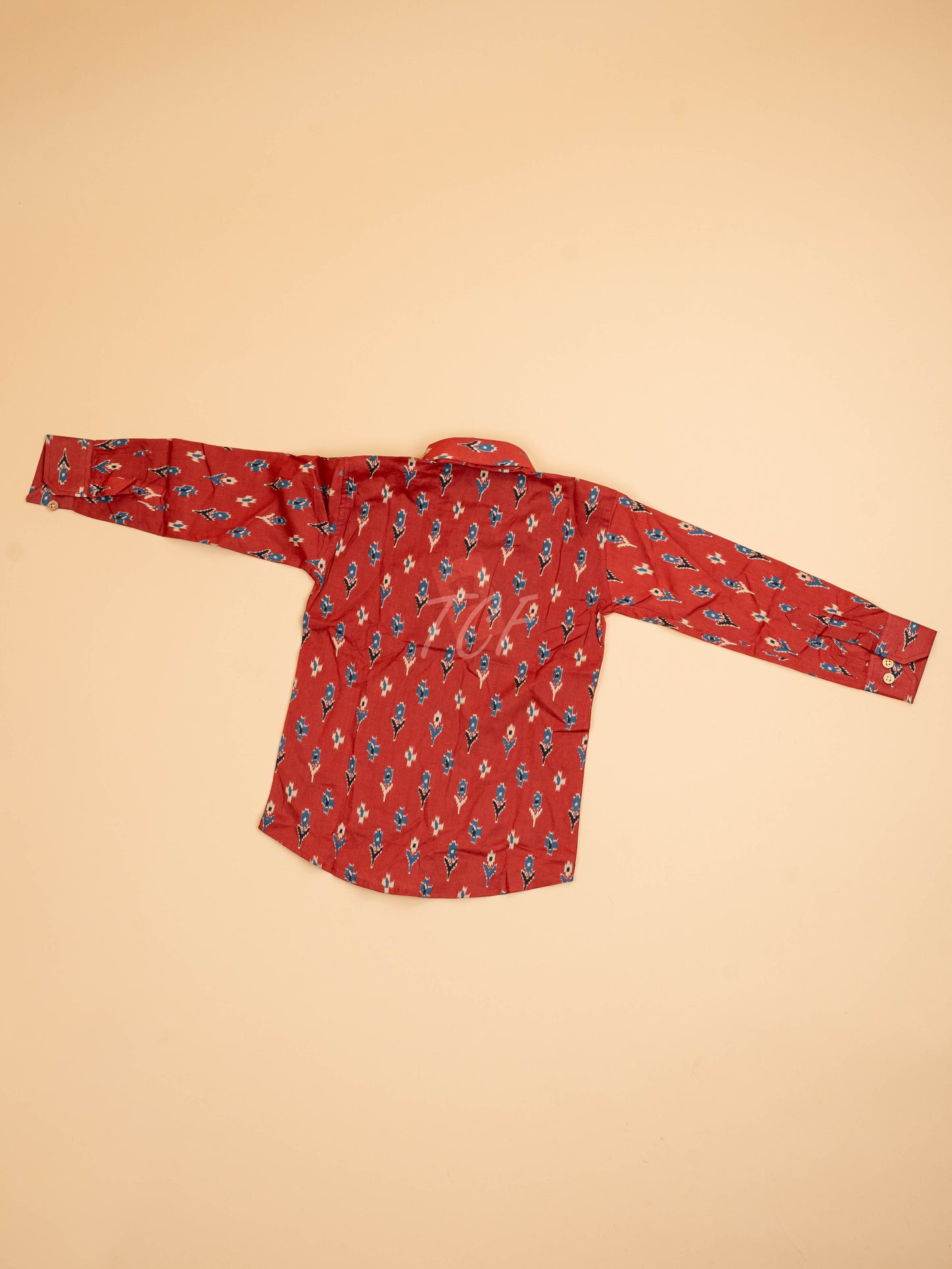 Maroon - Boys Readymade Cotton Printed Shirts