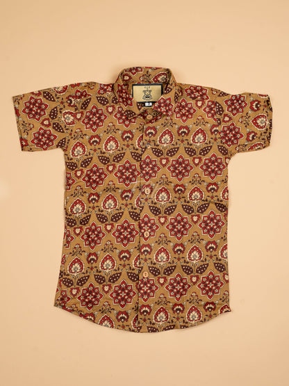 Mustard - Boys Readymade Cotton Printed Shirts