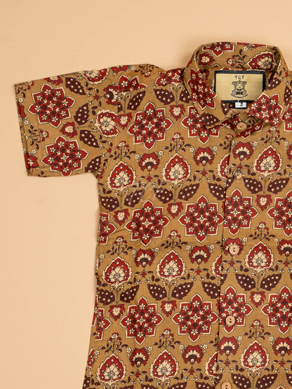 Mustard - Boys Readymade Cotton Printed Shirts