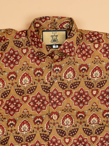 Mustard - Boys Readymade Cotton Printed Shirts