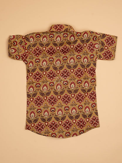 Mustard - Boys Readymade Cotton Printed Shirts