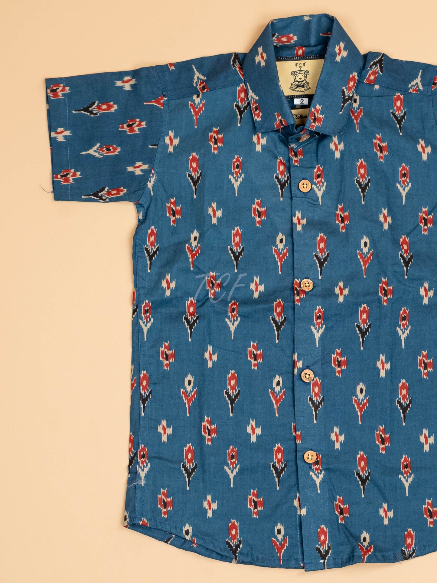 Blue - Boys Readymade Cotton Printed Shirts