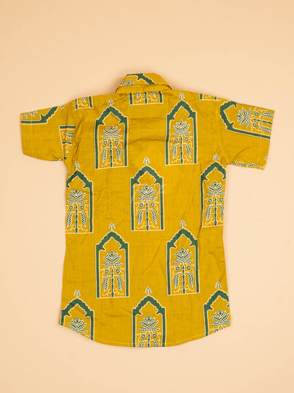 Mustard & Green - Boys Readymade Cotton Printed Shirts