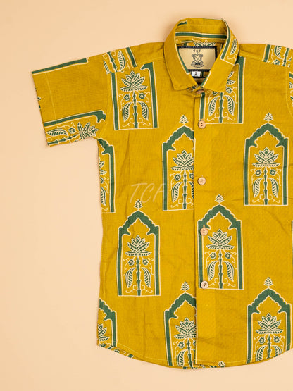 Mustard & Green - Boys Readymade Cotton Printed Shirts