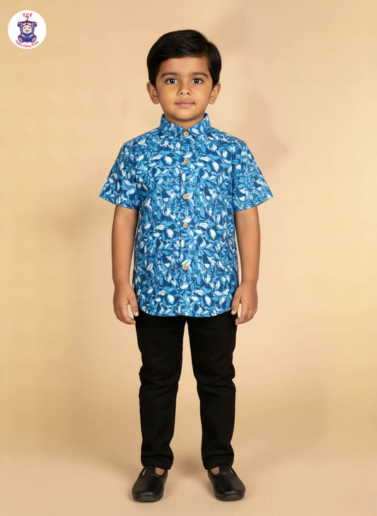 Indingo - Boys Readymade Cotton Printed Shirts