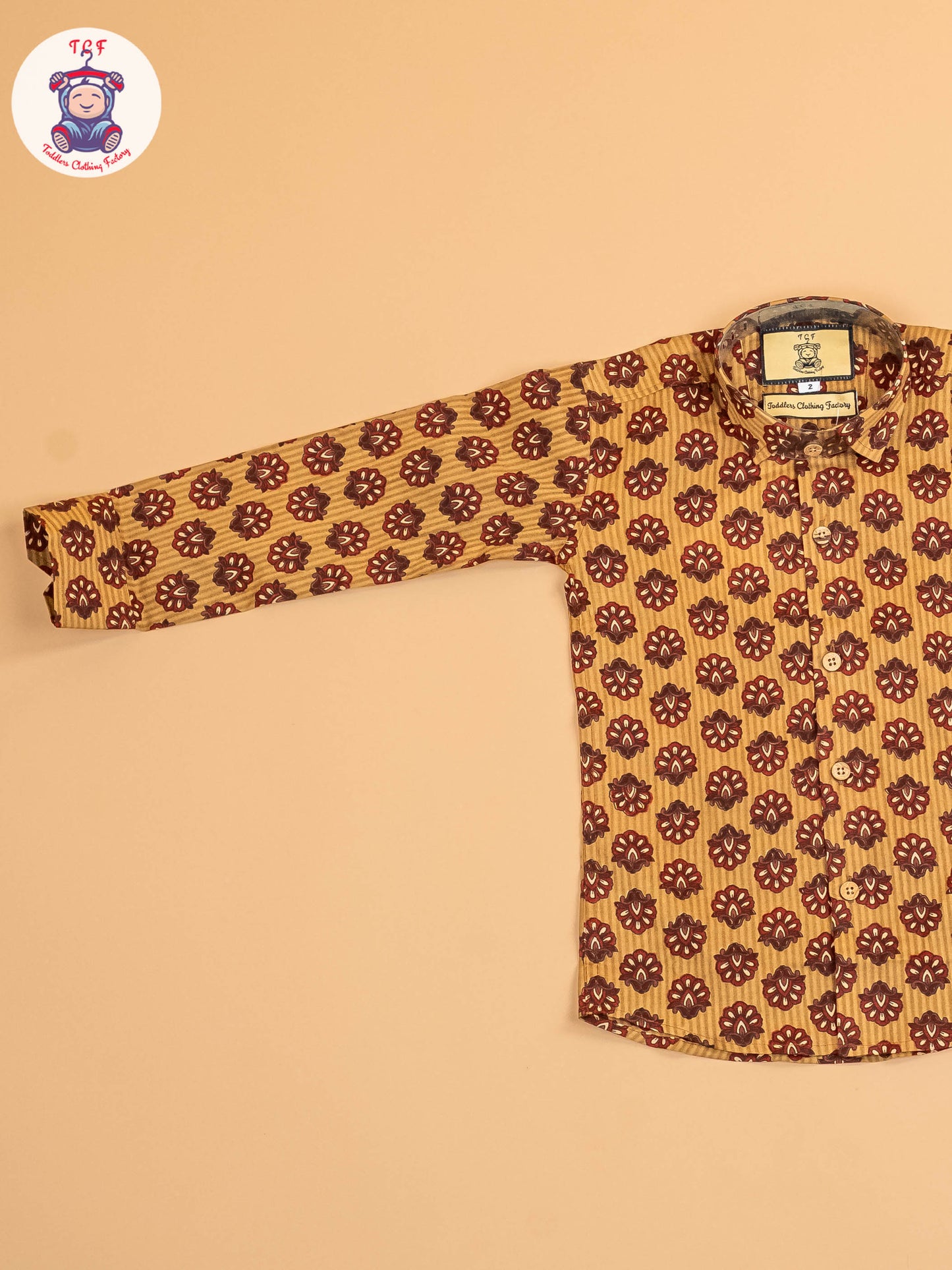 Mustard & Maroon - Boys Readymade Cotton Printed Shirts