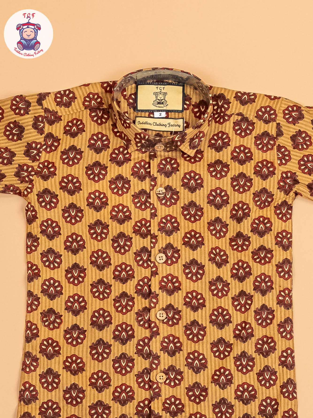 Mustard & Maroon - Boys Readymade Cotton Printed Shirts