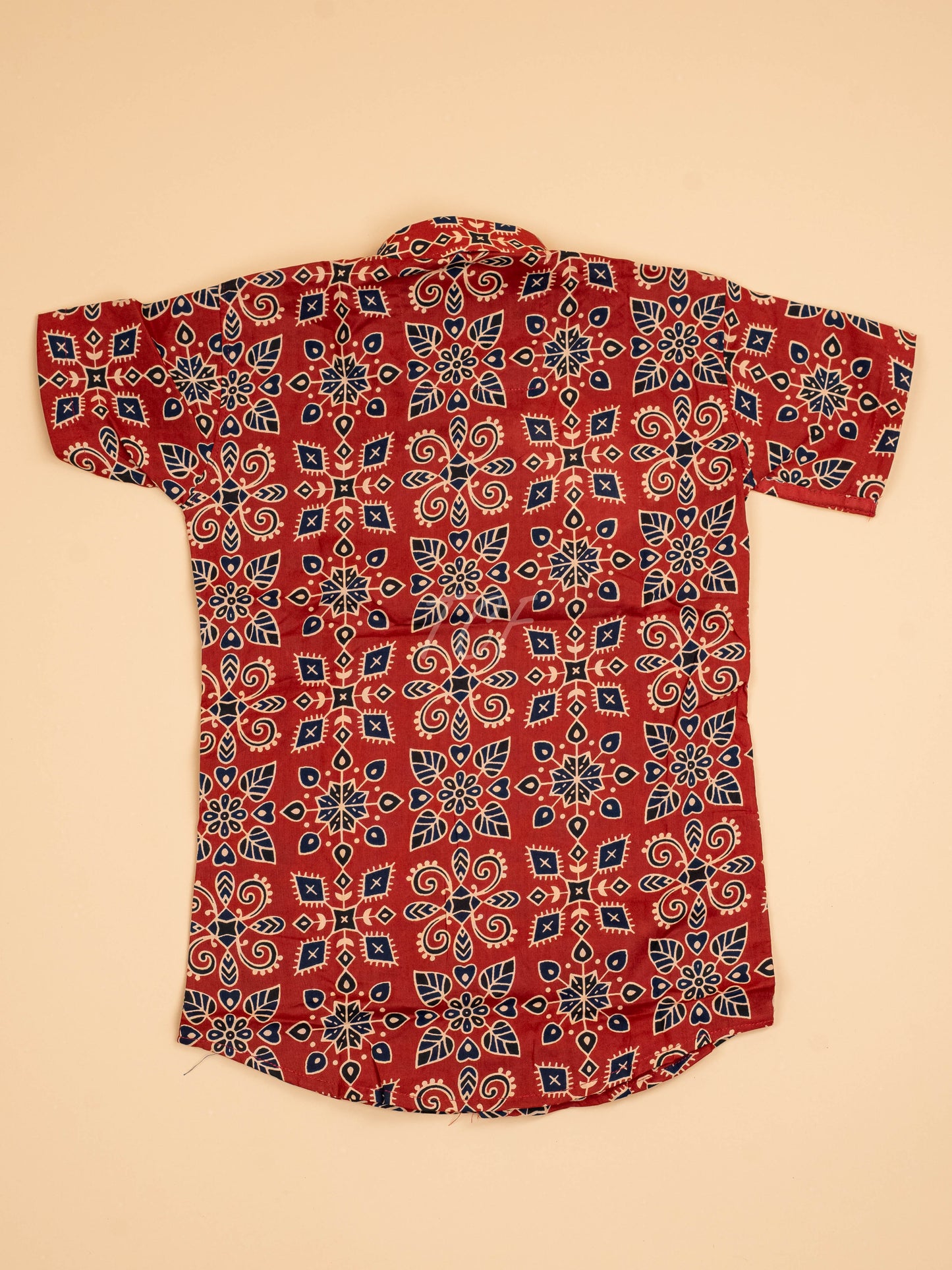 Maroon & Navy Blue - Boys Readymade Cotton Printed Shirts