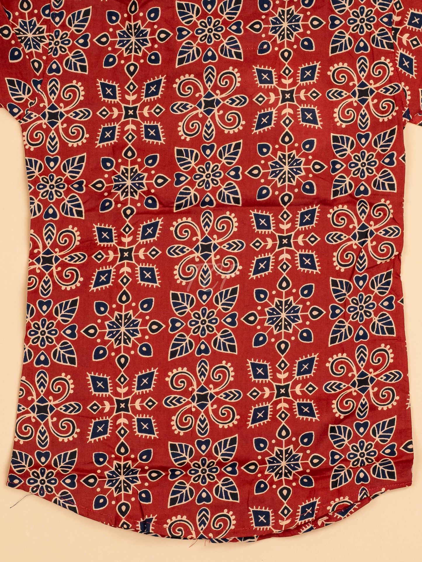 Maroon & Navy Blue - Boys Readymade Cotton Printed Shirts