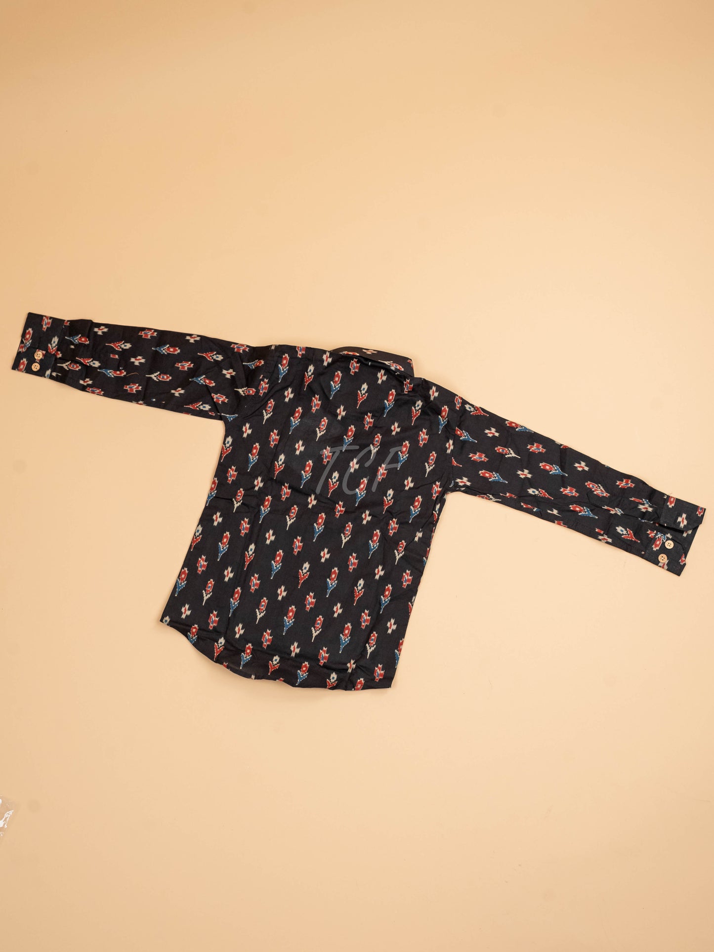 Black & Maroon - Boys Readymade Cotton Printed Shirts