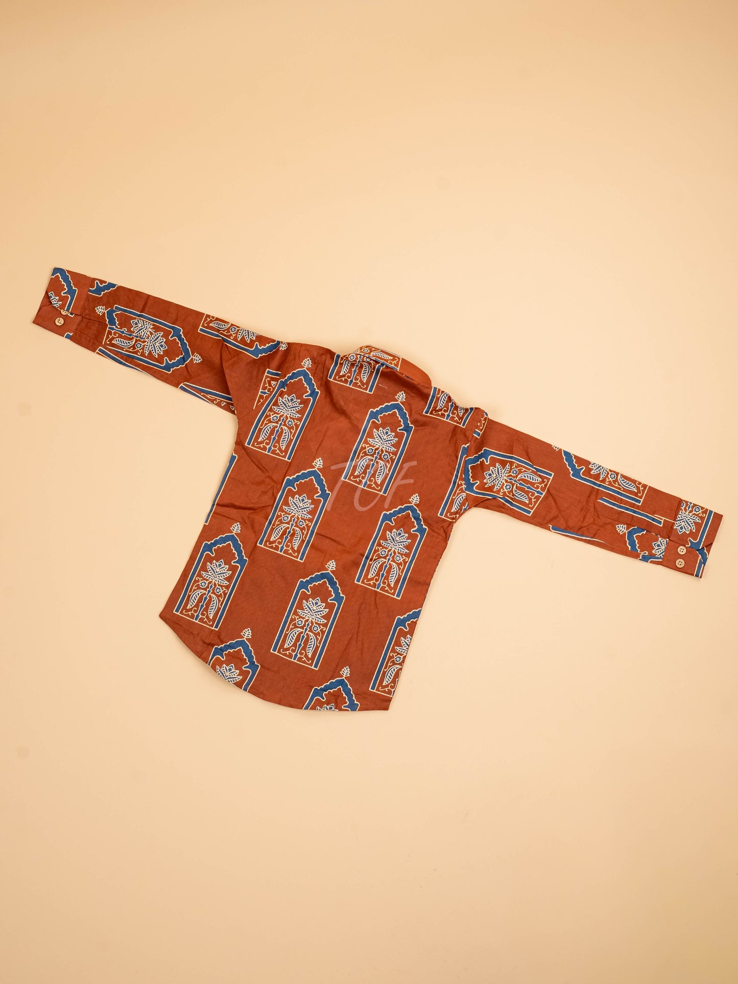 Rust & Grey - Boys Readymade Cotton Printed Shirts