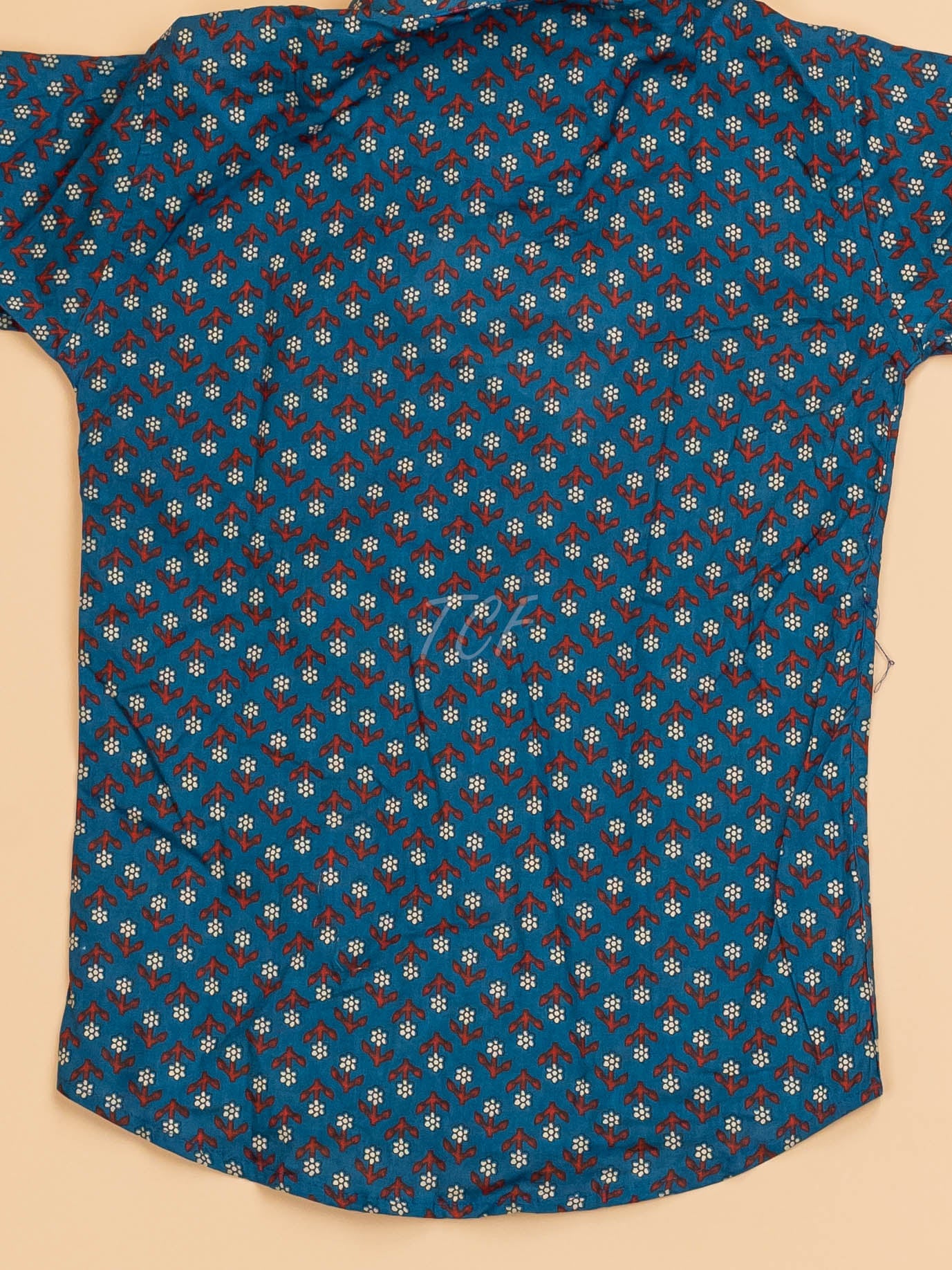 Blue & Maroon - Boys Readymade Cotton Printed Shirts