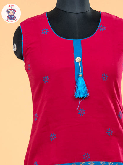 Pink & Sky Blue - Pavadai Sattai