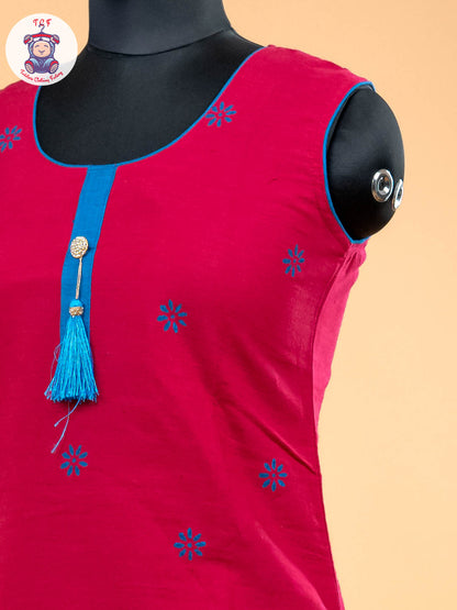 Pink & Sky Blue - Pavadai Sattai