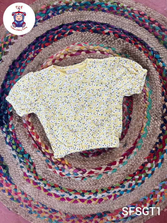 Yellow - Girls Readymade Crop Top