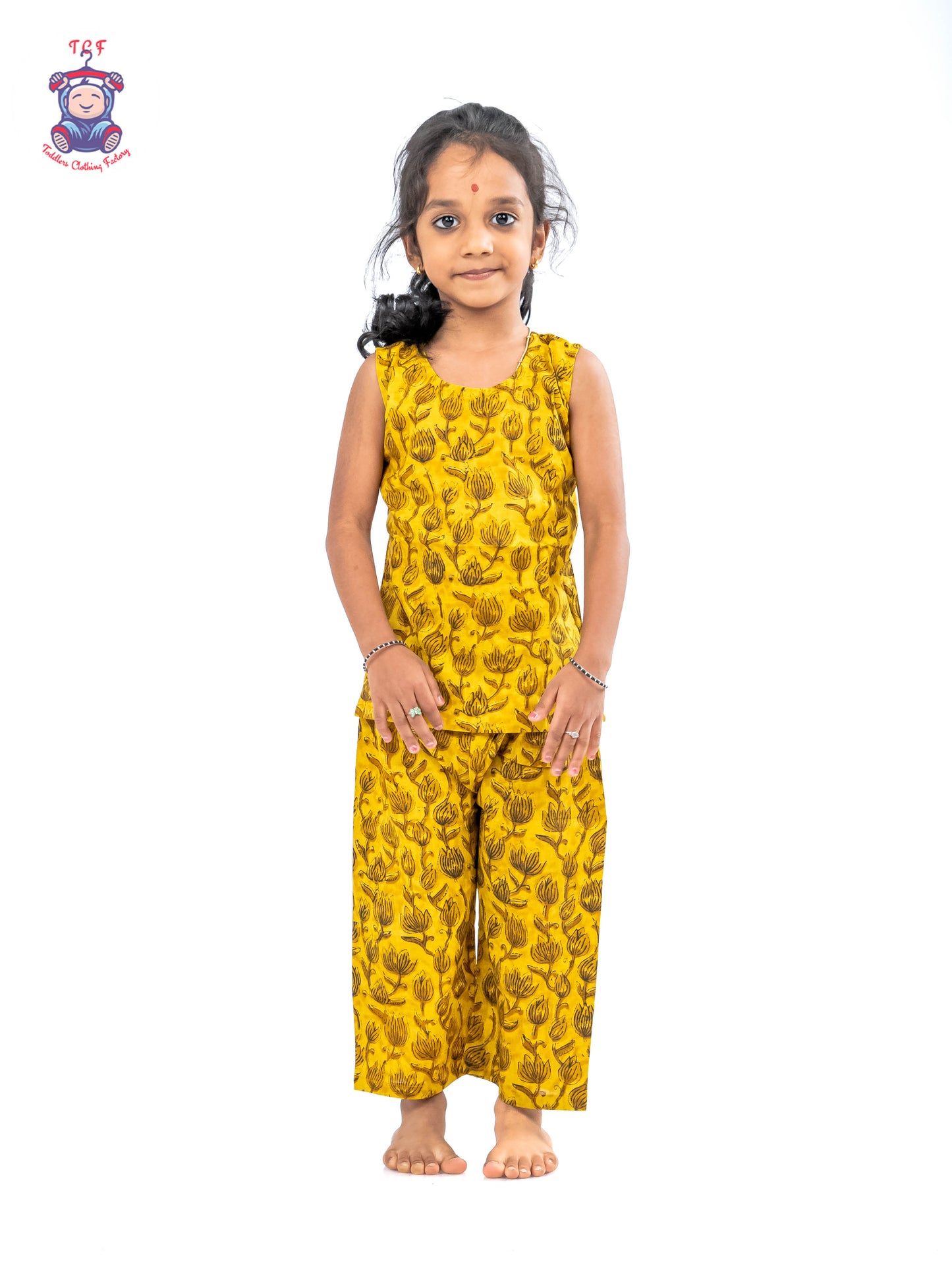 Mustard - Girls Readymade Jaipur Cotton Salwar