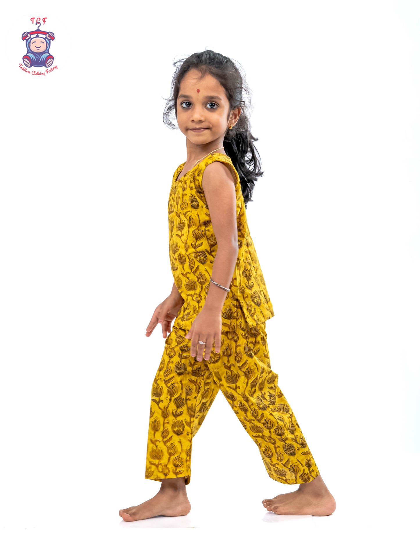 Mustard - Girls Readymade Jaipur Cotton Salwar