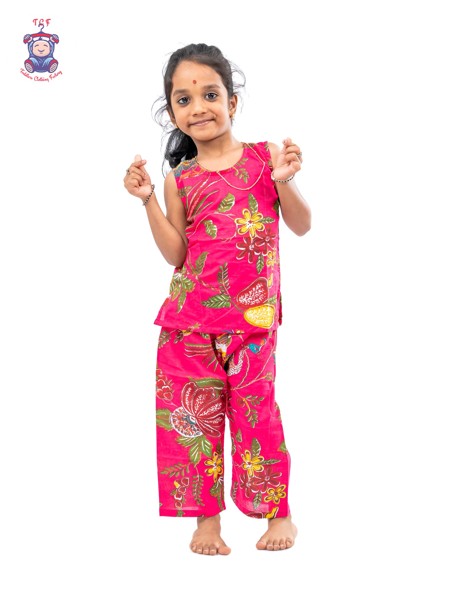 Rose Pink - Girls Readymade Jaipur Cotton Salwar
